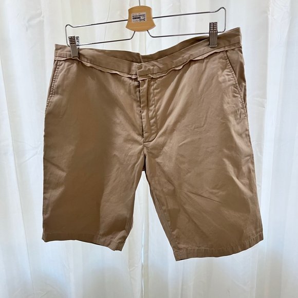 Lanvin Smooth Cotton Feel Adjustable Waist Cognac / Camel Brown Short - Picture 2 of 5